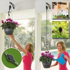 Hangreen Retractable Plant Hanger - Pull-Down Basket Holder, Buy 2 Get 1 Free (3 Pack)