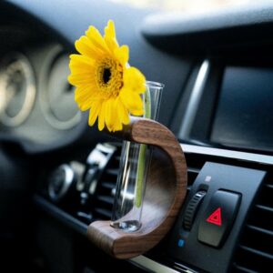 Florold Car Miniature Wooden Flower Vase – Compact, Decorative